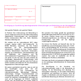 Entbindung Schweigepflicht