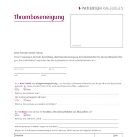 Patientenfragebogen Thromboseneigung